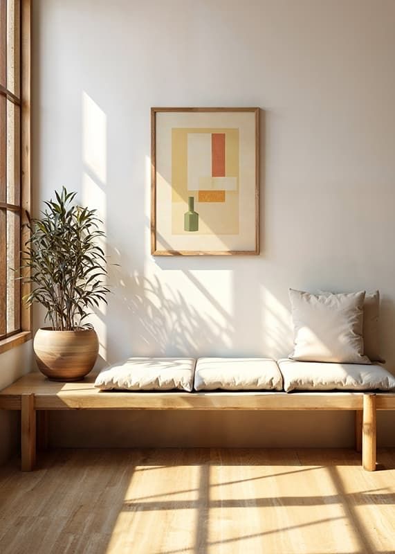 Poster com pintura abstrata em tons quentes-12