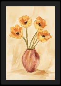 Affiche avec une aquarelle représentant un vase rustique avec des fleurs-4