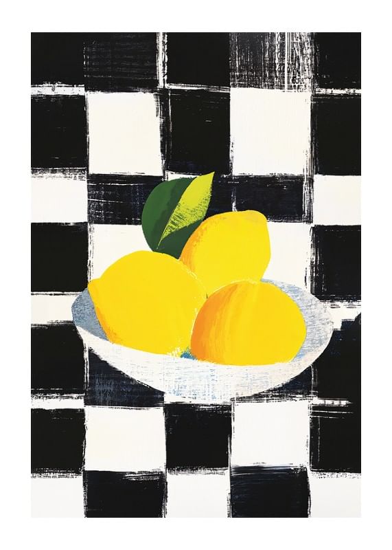 Plagát Lemons Checkered Contrast