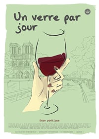 Abstract poster in French style with an illustration of a wine glass-1