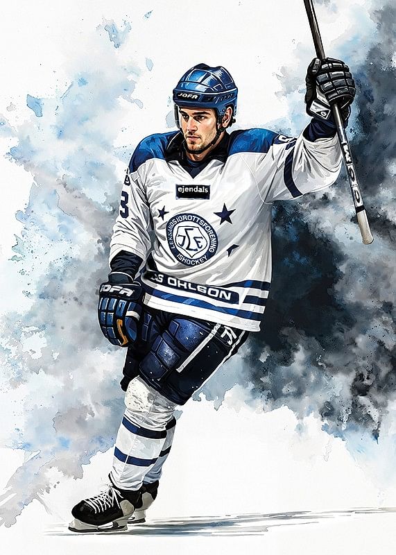 Akvarell Spelare Leksands IF-12