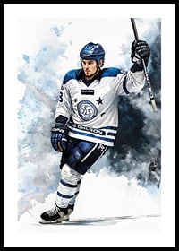 Akvarell Spelare Leksands IF-0