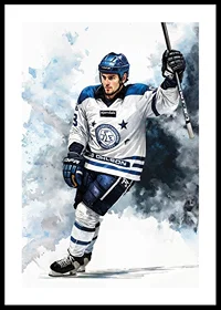 Akvarell Spelare Leksands IF-0
