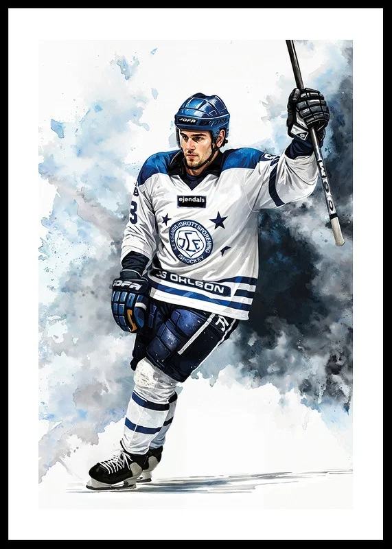 Akvarell Spelare Leksands IF-12