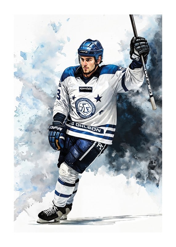 Akvarell Spelare Leksands IF-12