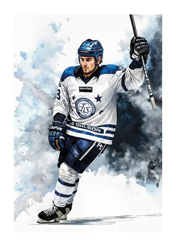 Poster Akvarell Spelare Leksands IF