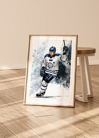 Akvarell Spelare Leksands IF-4