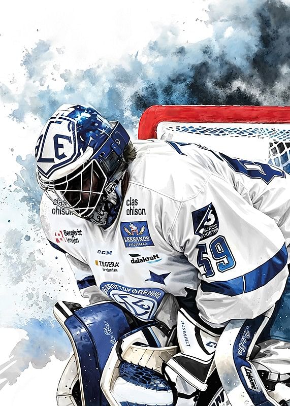 Akvarell Målvakt Leksands IF-12
