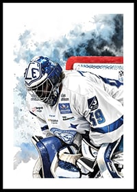 Akvarell Målvakt Leksands IF-0