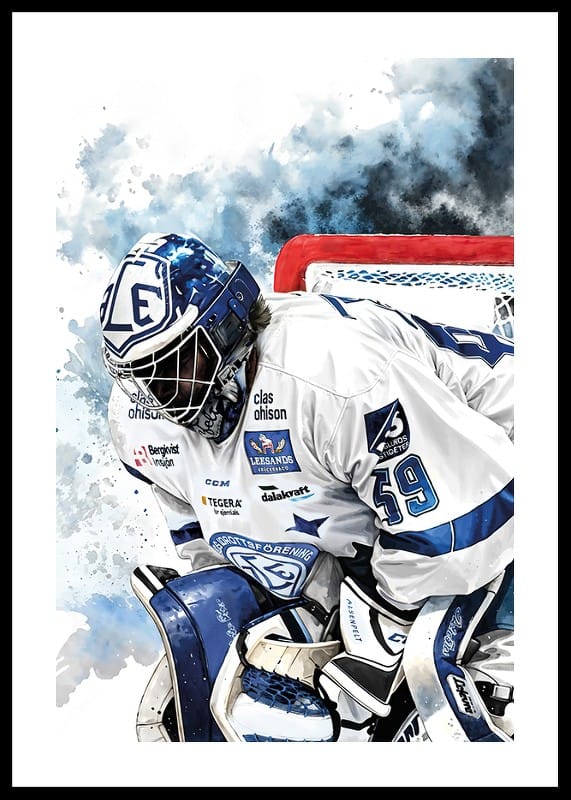 Poster Akvarell Målvakt Leksands IF