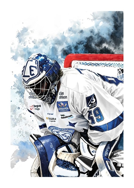 Poster Akvarell Målvakt Leksands IF