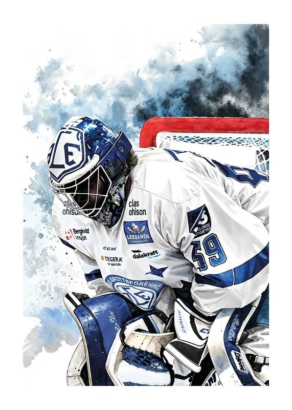 Poster Akvarell Målvakt Leksands IF