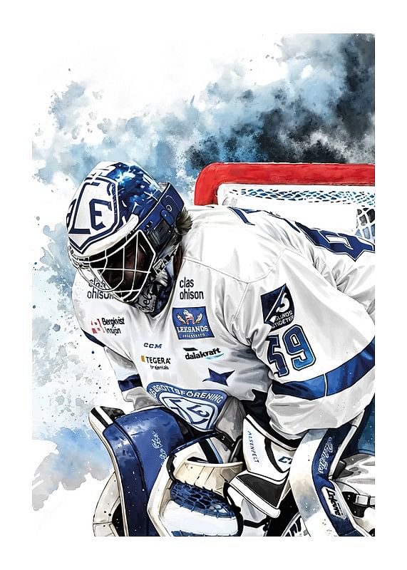 Akvarell Målvakt Leksands IF-12