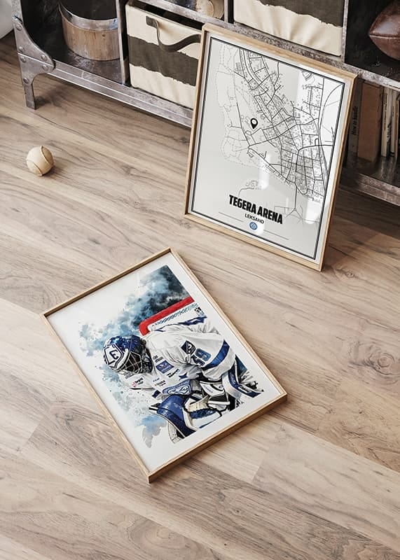 Poster Akvarell Målvakt Leksands IF crossfade