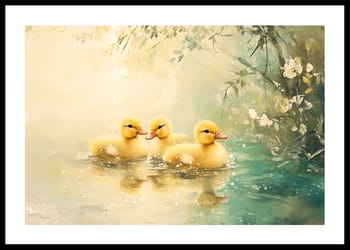 Poster Ducklings In Blooming Waters