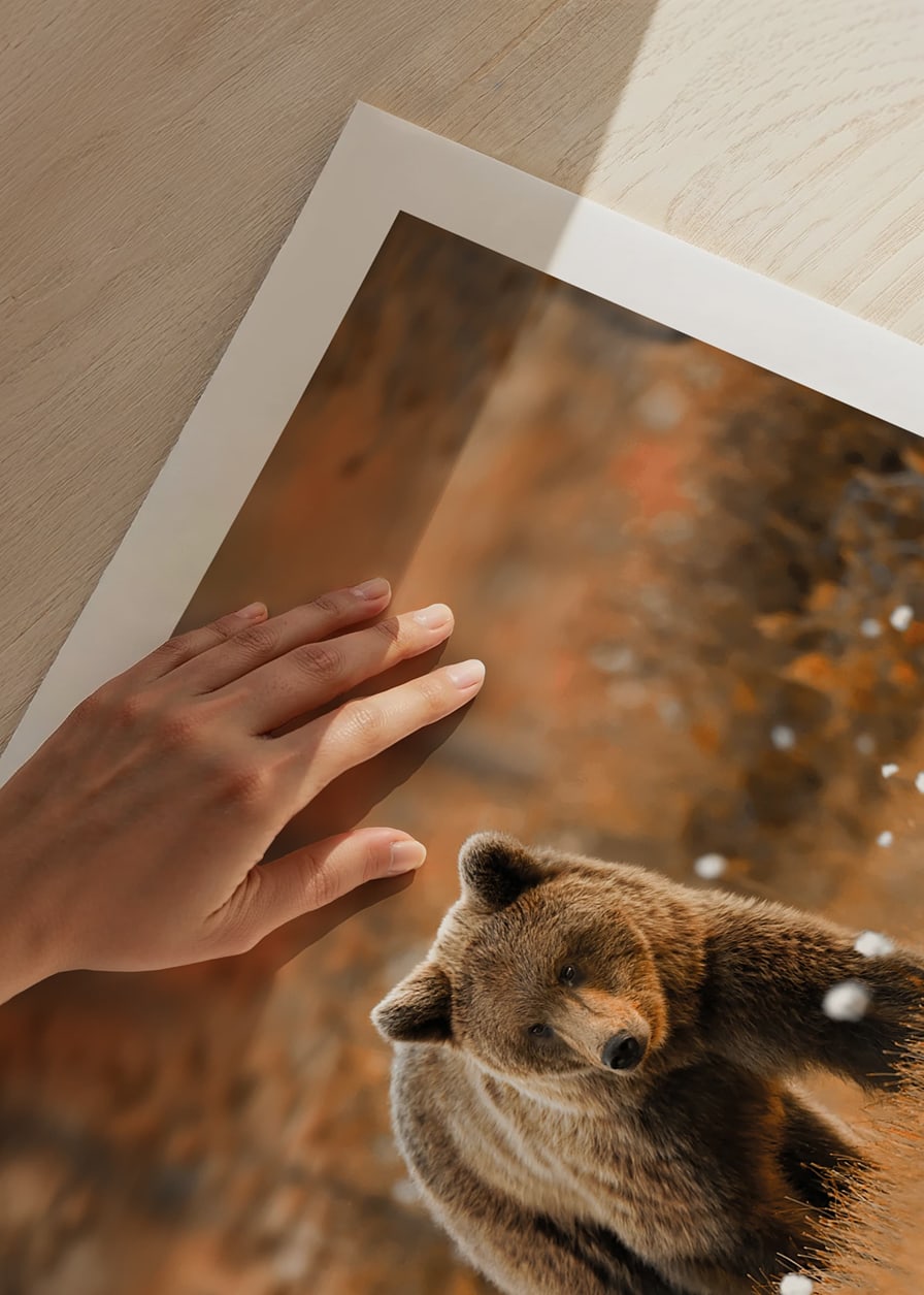Poster with a picture of a bear in an autumn landscape-12