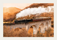 Poster with an image of a train on a bridge in an autumn landscape-3