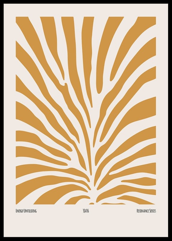 Poster with an abstract wavy pattern of white lines flowing like a stream-12