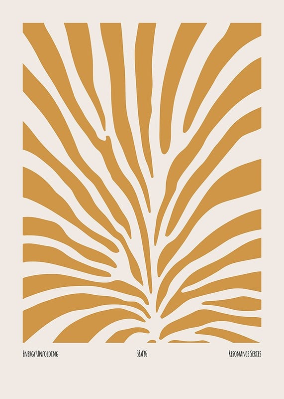 Poster with an abstract wavy pattern of white lines flowing like a stream-12