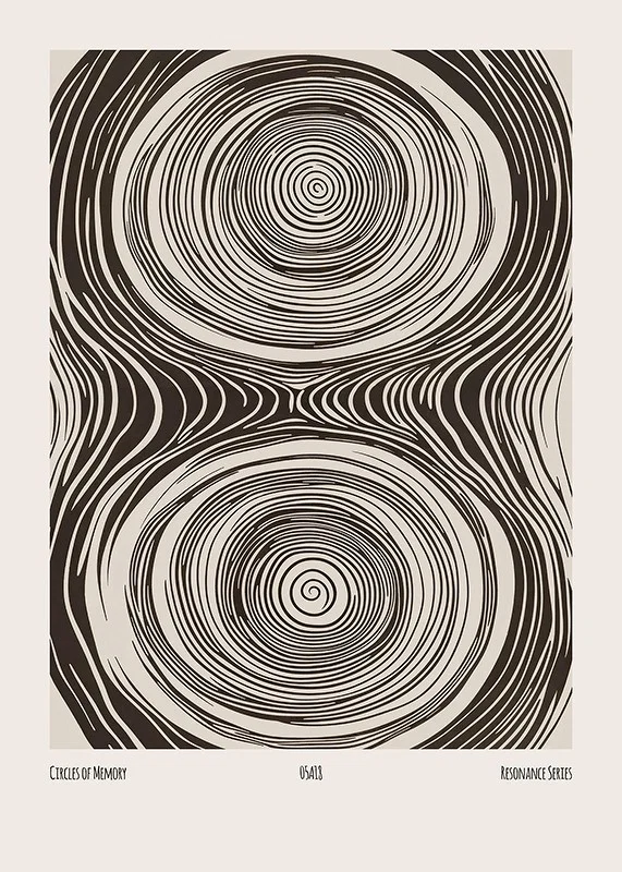 Poster with an abstract illustration of movement symbolizing memory-12