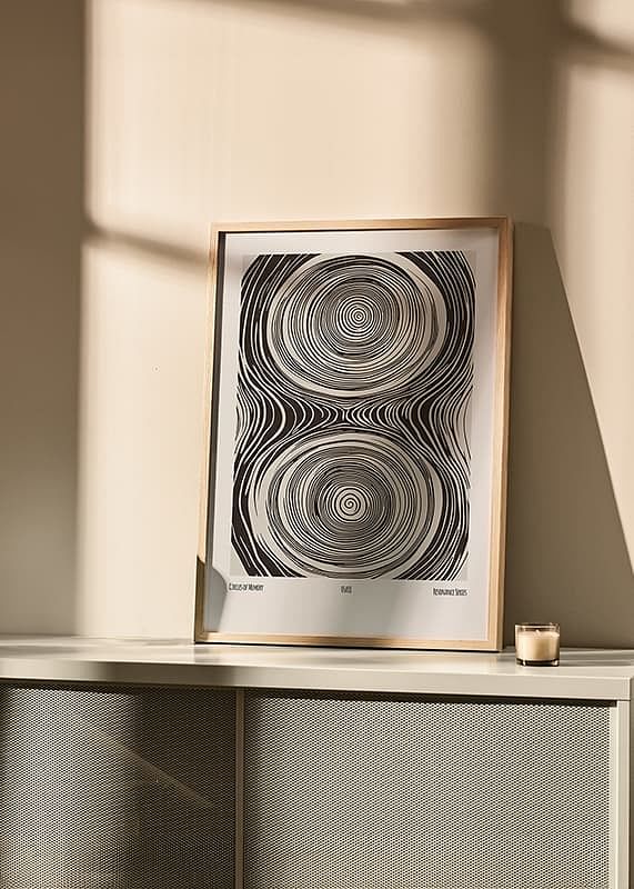 Poster with an abstract illustration of movement symbolizing memory-12