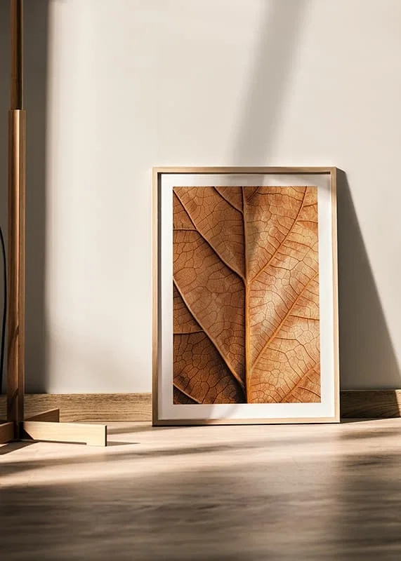 Poster Autumn Leaf Golden Veins crossfade