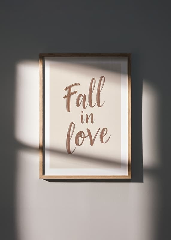 Affiche Fall In Love Typography crossfade