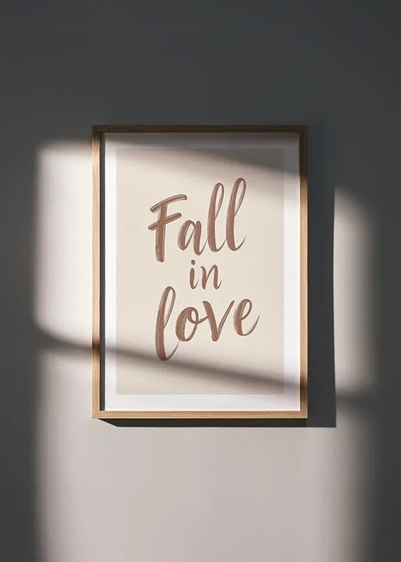 Poster Fall In Love Typography crossfade