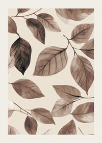 Poster with a painting of falling leaves in brown tones-3