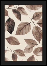 Poster with a painting of falling leaves in brown tones-4