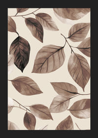 Poster with a painting of falling leaves in brown tones-5