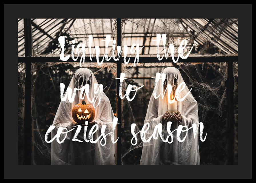 Poster met een afbeelding ter ere van Halloween en de herfst-12