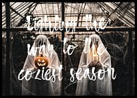 Plagát s obrázkom oslavujúcim Halloween a jeseň-2