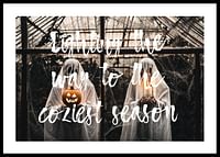 Plagát s obrázkom oslavujúcim Halloween a jeseň-0