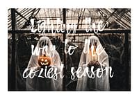 Plagát s obrázkom oslavujúcim Halloween a jeseň-1