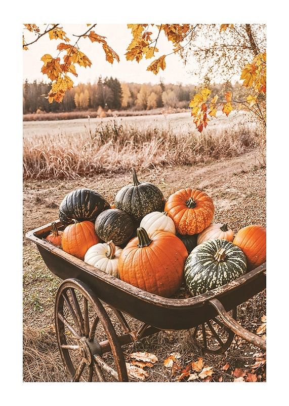 Poster Wagon Of Pumpkins