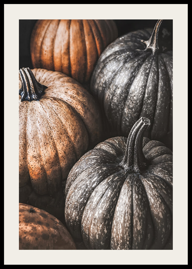 Poster with a picture of rustic pumpkins-12