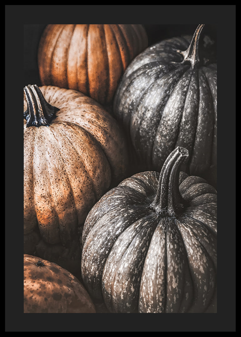Poster with a picture of rustic pumpkins-12