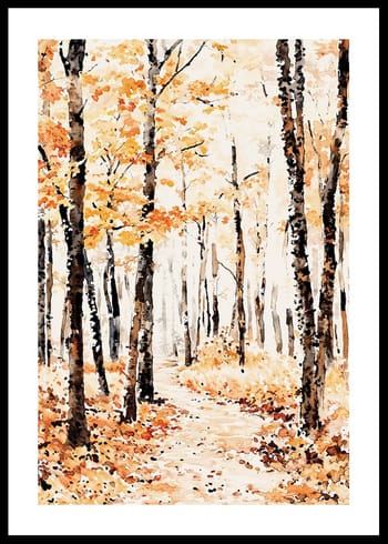 Poster Aquarelle Autumn Pathway