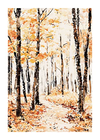 Poster Aquarelle Autumn Pathway