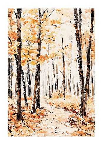 Juliste Aquarelle Autumn Pathway