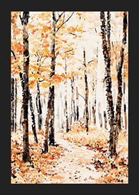 Poster with a watercolor painting of an autumn forest-5