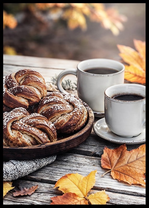 Poster cu cafea de toamna cu cafea si chifle cu scortisoara-12