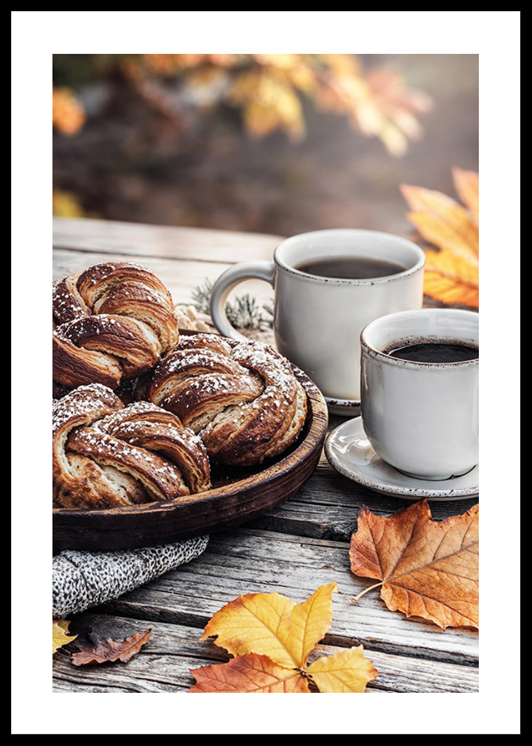 Poster cu cafea de toamna cu cafea si chifle cu scortisoara-12