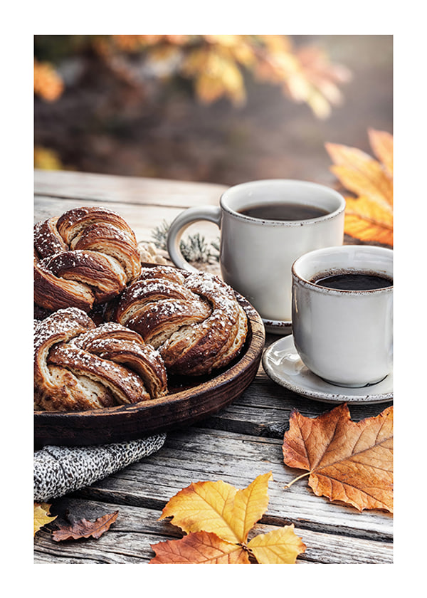 Affiche Autumn Coffee & Cinnamon Buns Delight