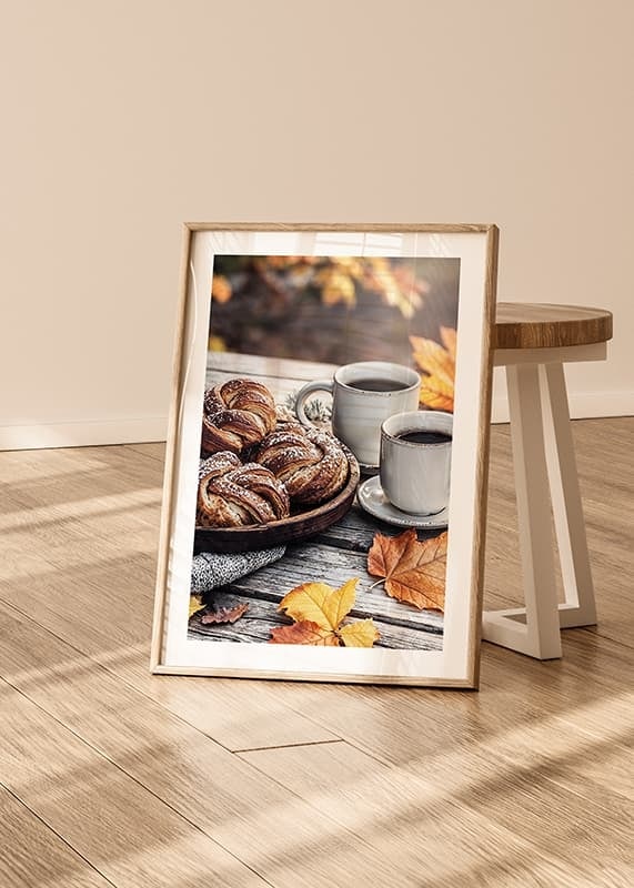 Affiche Autumn Coffee & Cinnamon Buns Delight crossfade