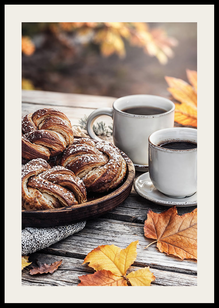 Poster cu cafea de toamna cu cafea si chifle cu scortisoara-12