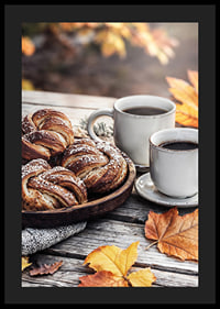 Poster cu cafea de toamna cu cafea si chifle cu scortisoara-4