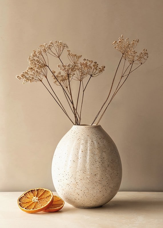 Poster with a rustic vase of dried flowers-12