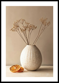 Poster with a rustic vase of dried flowers-0